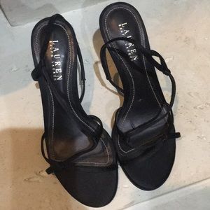 Ralph Lauren Black Strap Heels